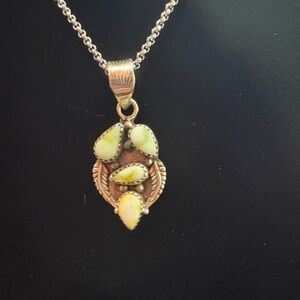 Palomino Variscite Sterling Silver Pendant